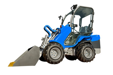 Small  telescopic handler isolated on a white background