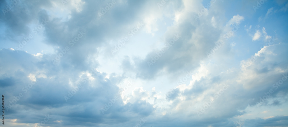 Wall mural blue sky clouds background. beautiful landscape with clouds on sky