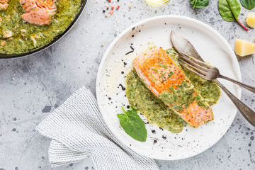Grilled Salmon with cream sauce