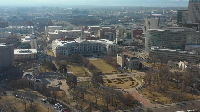 Aerial Video Denver City Council Building 4k