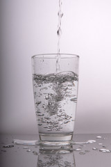 water pouring into glass