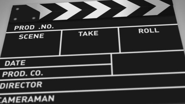 Action Film Clapper Board Background/ 4k animation of a 3d film clapper board background for cinema intro and scenes transitions