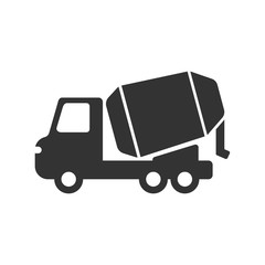 concrete mixer truck vector icon isolated on white background. concrete mixer truck flat icon for web, mobile and ui design