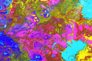 mixed watercolor creative design background.Toxic paints