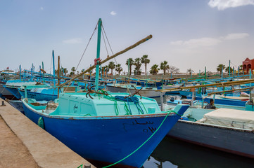 Port of fishing boats in the old marina