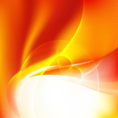 Abstract Red Orange and White Flow Curves Background