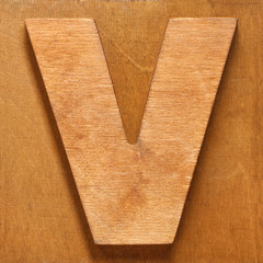 Wooden letter V