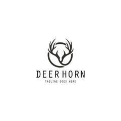 Deer horn logo design template. Vector illustration