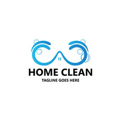 Home clean logo design template. Vector illustration