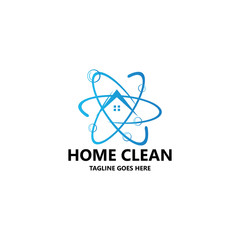 Home clean logo design template. Vector illustration