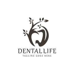 Obraz premium Dental life logo design template. Vector illustration