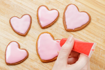 Obraz premium Cookie decorating process 