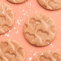 Cookies with heart shaped pattern