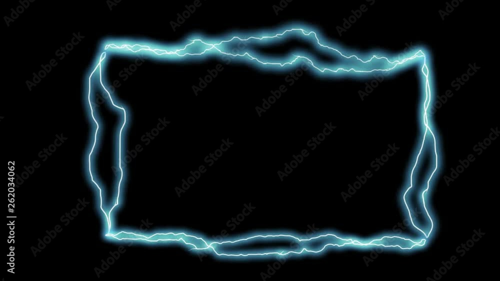 Poster frame with the energy path, lightning in the form of lightning, energy frame on a black background