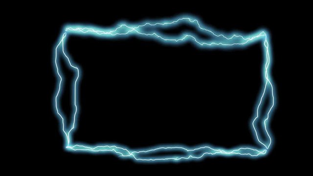 Frame with the energy path, lightning in the form of lightning, energy frame on a black background