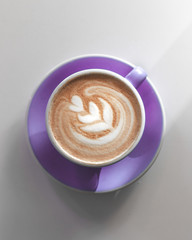 Latte art purple cup