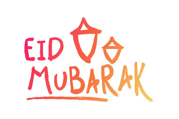 Vector greeting card for Eid Mubarak with calligraphy