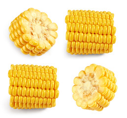 Corn Clipping Path isolated on white background
