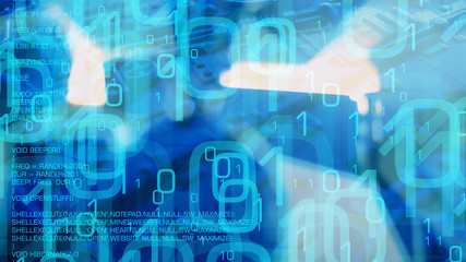 Cyber threat security, infected internet website and opened emails by trojan virus