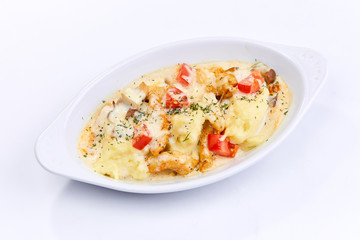 chicken with mashed potato