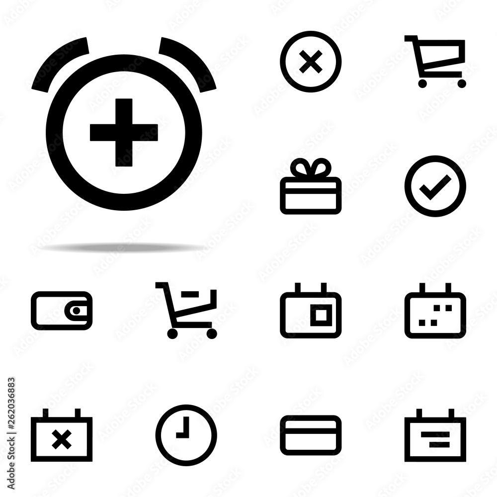 Poster add alarm icon. web icons universal set for web and mobile