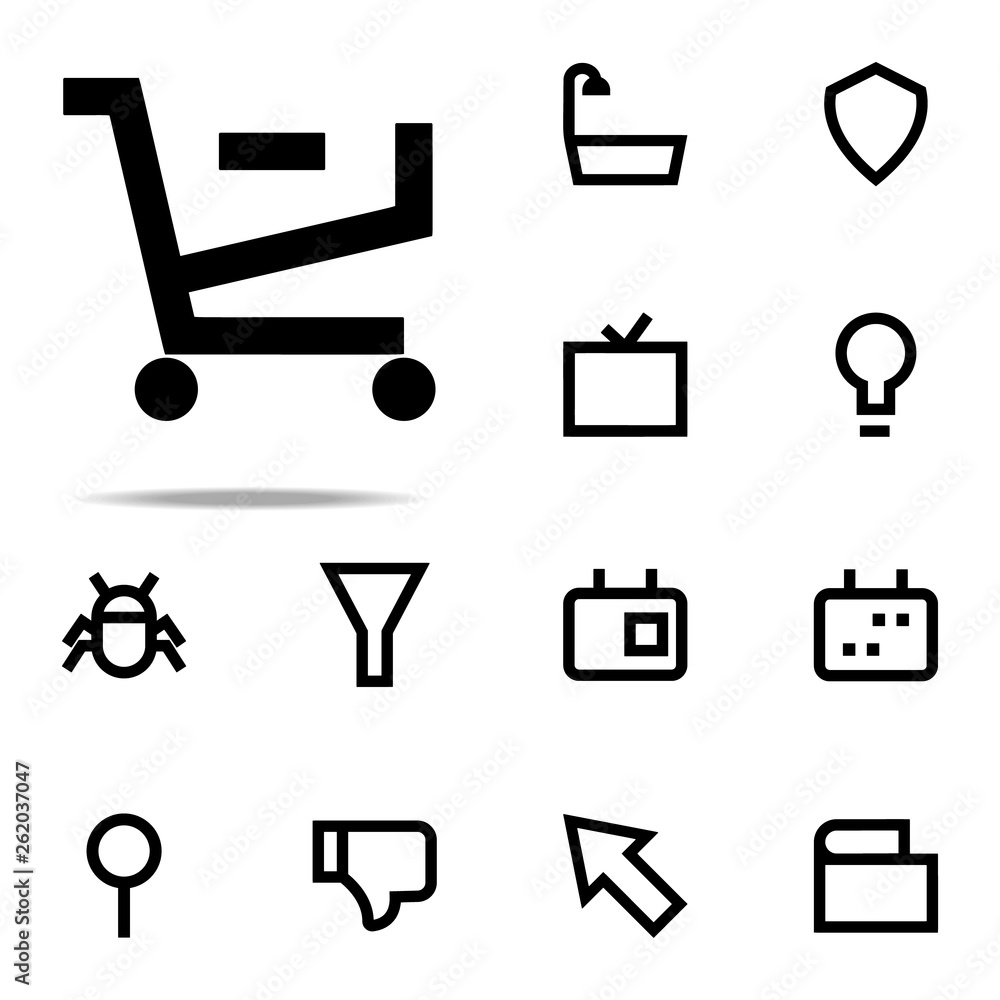 Poster shopping card remove icon. web icons universal set for web and mobile