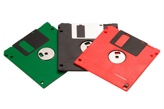 Floppy diskettes isolated on white background