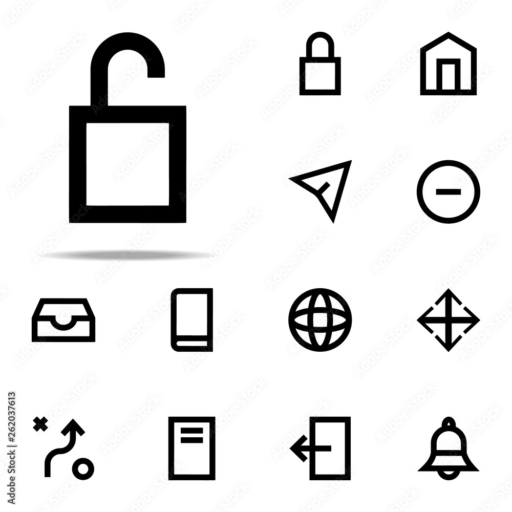 Aufkleber open lock icon. web icons universal set for web and mobile