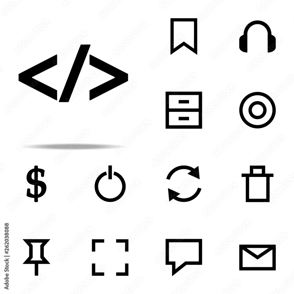 Poster webcode character icon. web icons universal set for web and mobile