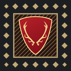 Game of Thrones styled icon. Frame for icons. Gold pattern. Game of icons. House`s chevron.