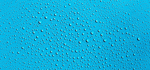 water drops on blue background