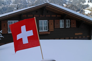 Haus, Alpen, Schweiz