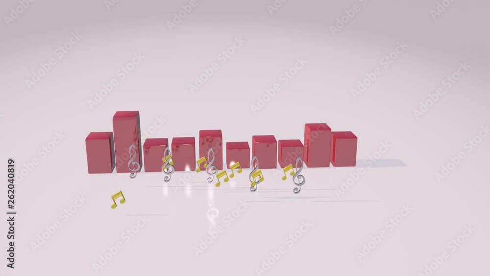 Poster surround equalizer with jumping notes. music animation