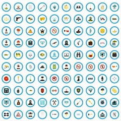 100 tension icons set in flat style for any design vector illustration