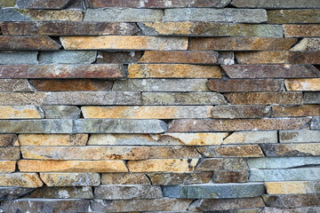 Decorated textured stone wall (granite material). Rough texture wall concept.