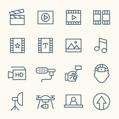 Video production vector icon set