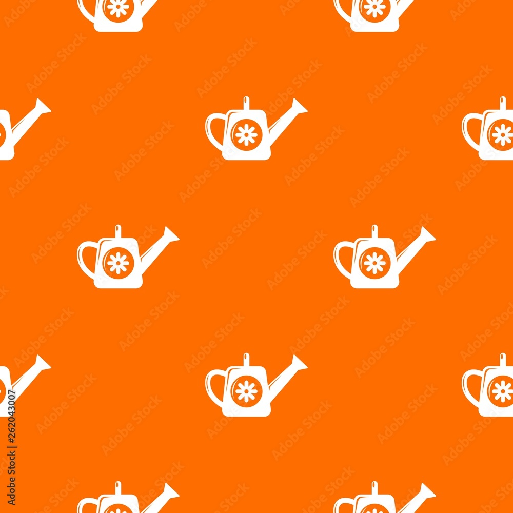 Poster watering can pattern vector orange for any web design best