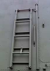 metal ladder on Board military car