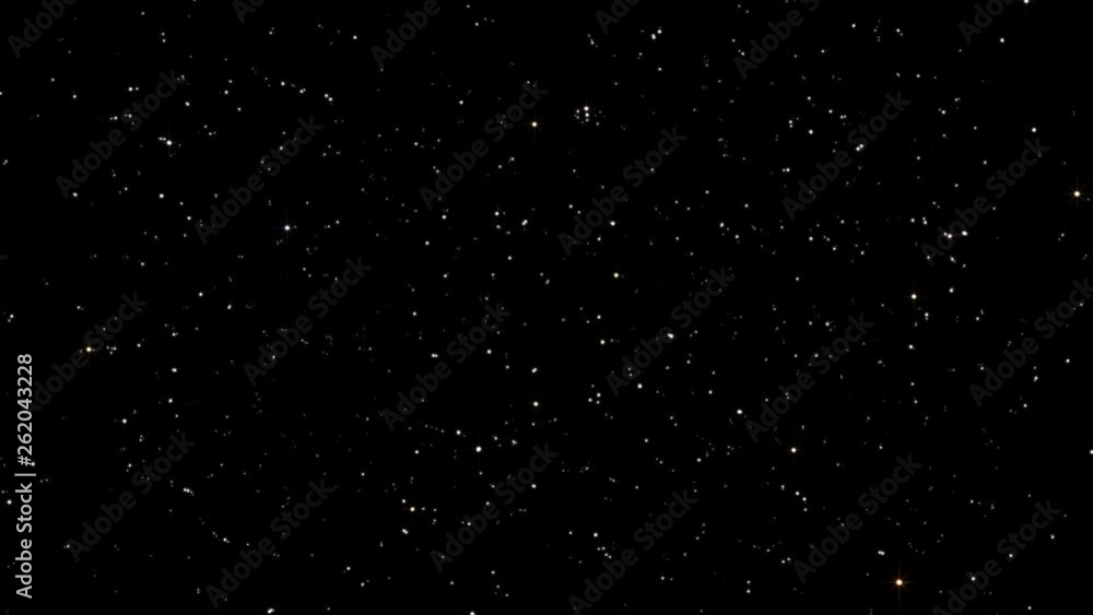 Wall mural night starry skies with twinkling and blinking stars seamless loop. abstract dark 3d animation with 