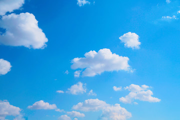 White clouds on blue sky background
