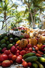 Dominican Republic: a truck selling fresh fruit on the side of the road.  Typical.