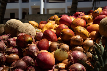 Dominican Republic: a truck selling fresh fruit on the side of the road.  Typical.