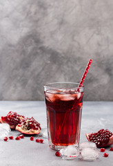 Natural Fresh and Organic Pomegranate Juice in Glass