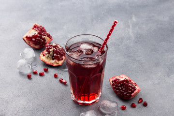 Natural Fresh and Organic Pomegranate Juice in Glass