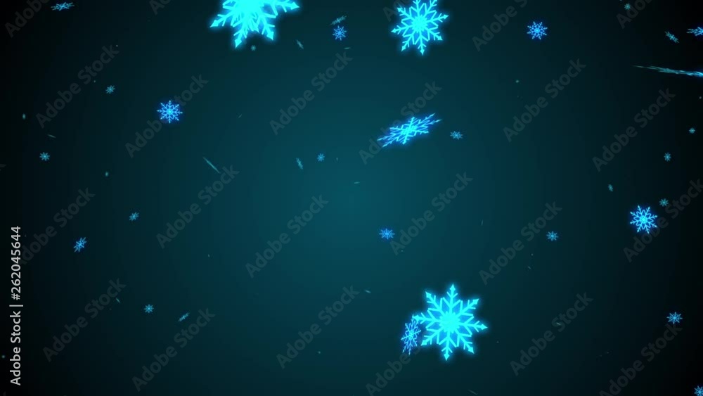 Poster snow ,christmas video background loop, abstract, stylized snowflakes! slowly moving from back to fro