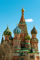 Saint Basil's Cathedral against the blue sky