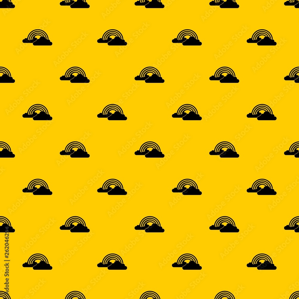 Poster rainbow and clouds pattern seamless vector repeat geometric yellow for any design