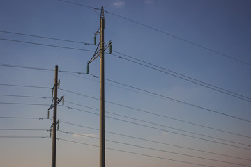 power lines on sky