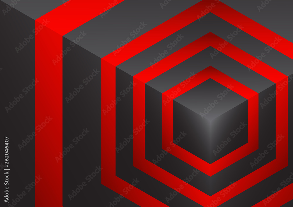 Poster abstract background isometric shape of hexagons and cubes.