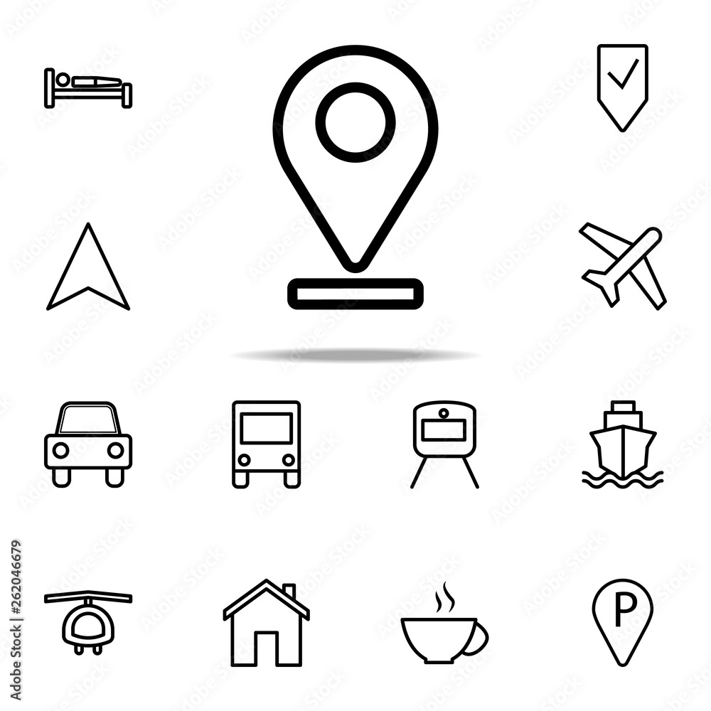 Poster pin on line icon. navigation icons universal set for web and mobile